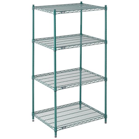 NEXEL Wire Shelving, Green Epoxy, 30W X 24D X 63H 24306G